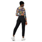 DMV 0114 Floral Recycled long-sleeve crop top