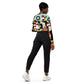 DMV 0152 Retro Art Recycled long-sleeve crop top