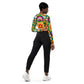 DMV 0193 Floral Recycled long-sleeve crop top