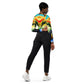 DMV 0258 Retro Art Recycled long-sleeve crop top