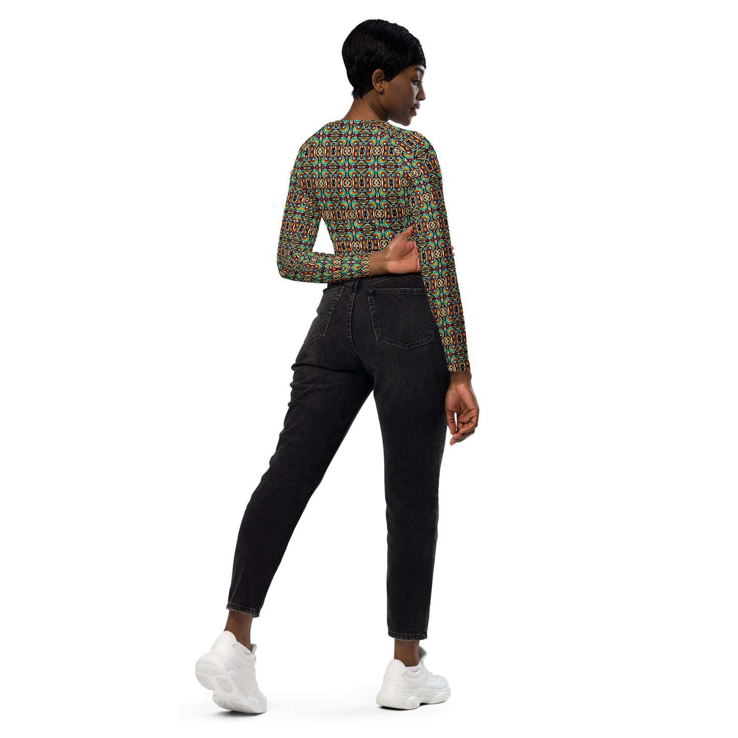 DMV 0422 Psy Artsy Recycled long-sleeve crop top