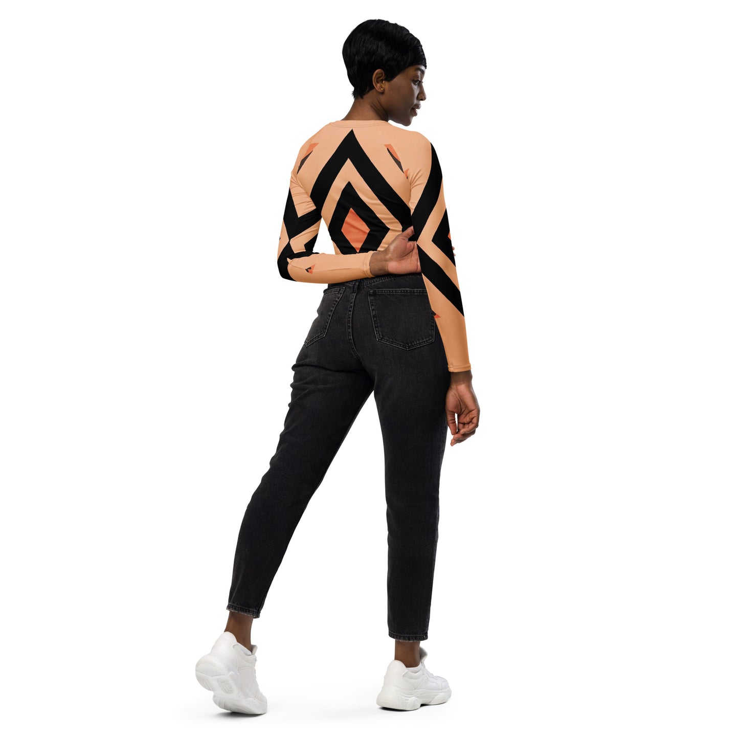 DMV 0518 Boho Recycled long-sleeve crop top