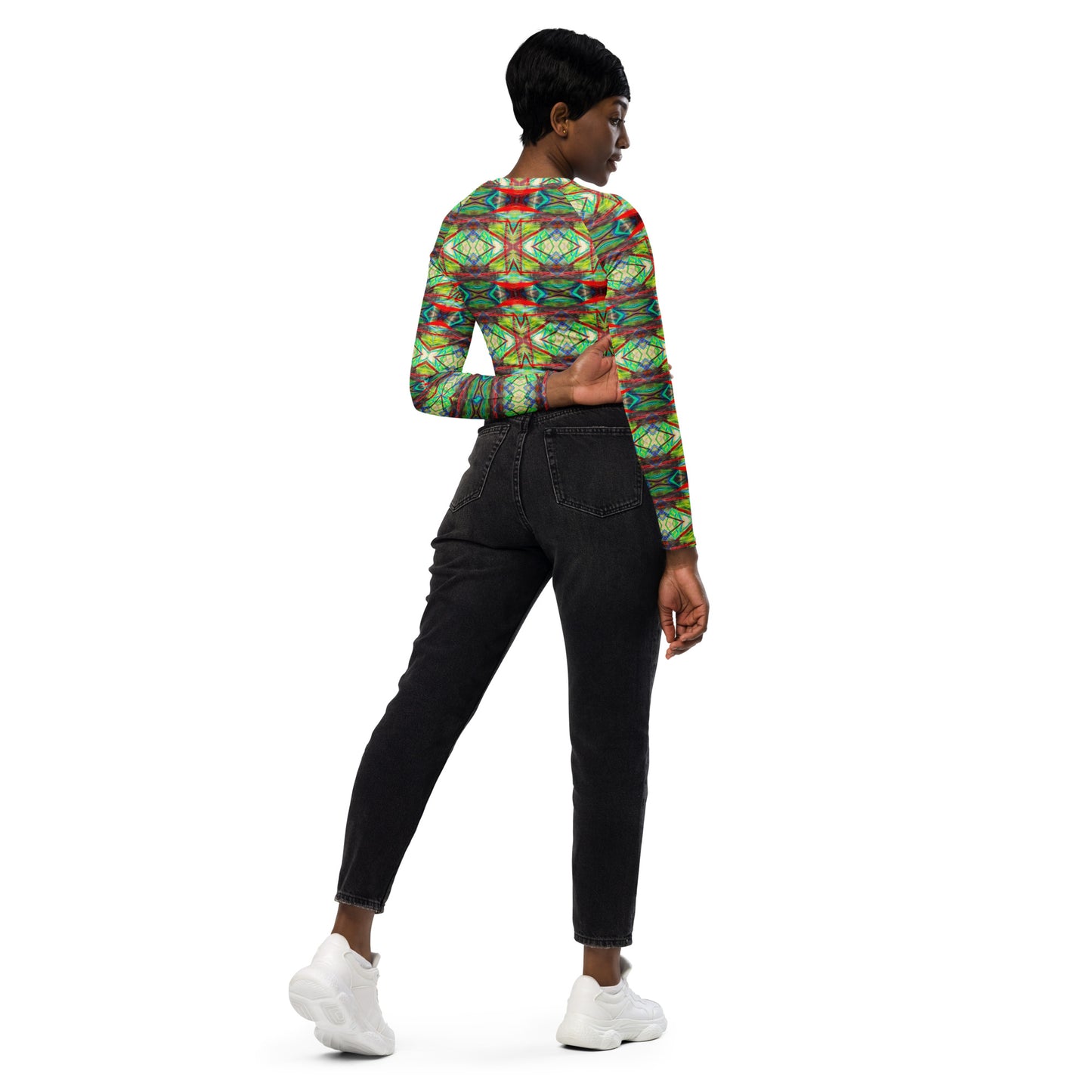 DMV 0942 Avant Garde Artsy Recycled long-sleeve crop top