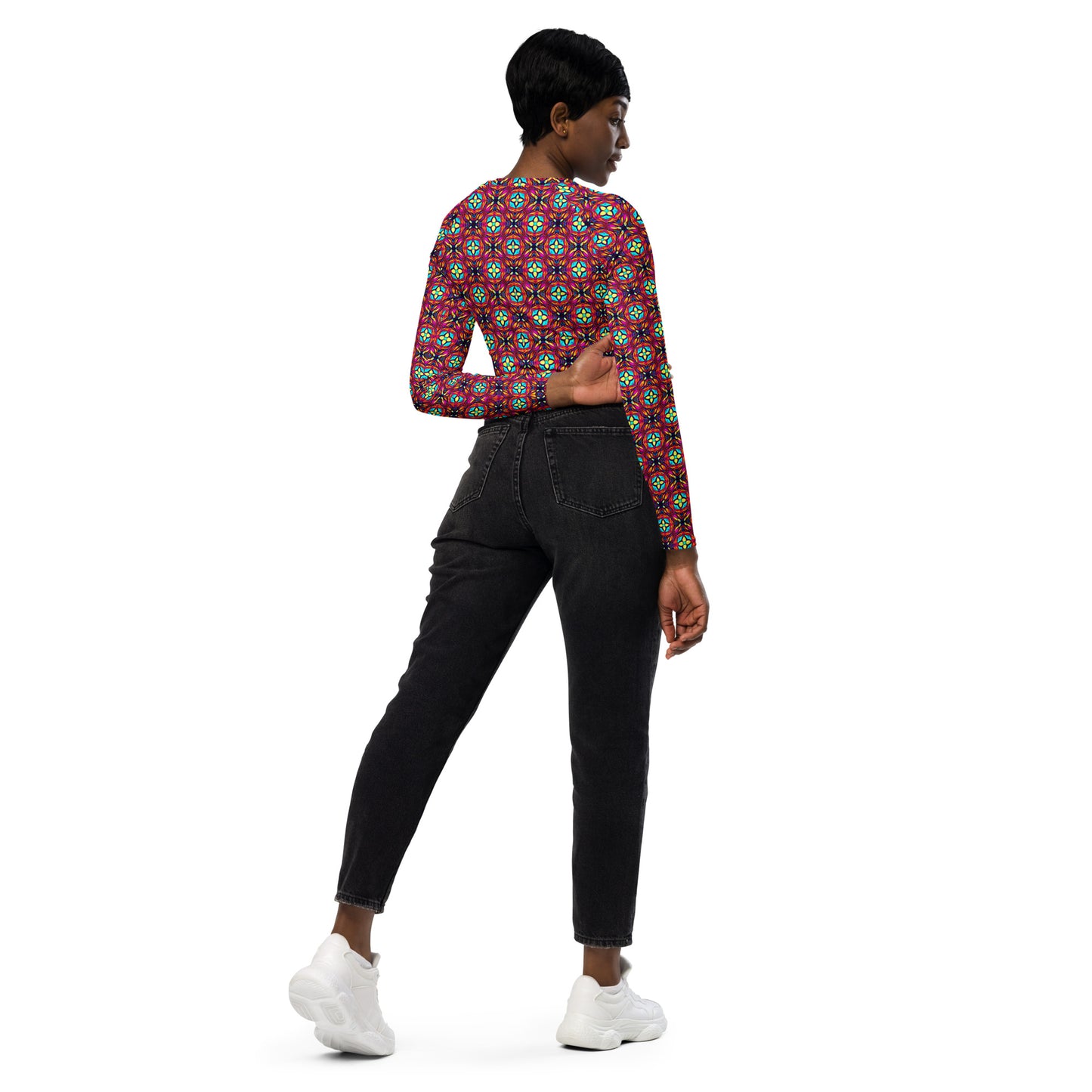 DMV 1064 Psy Artsy Recycled long-sleeve crop top