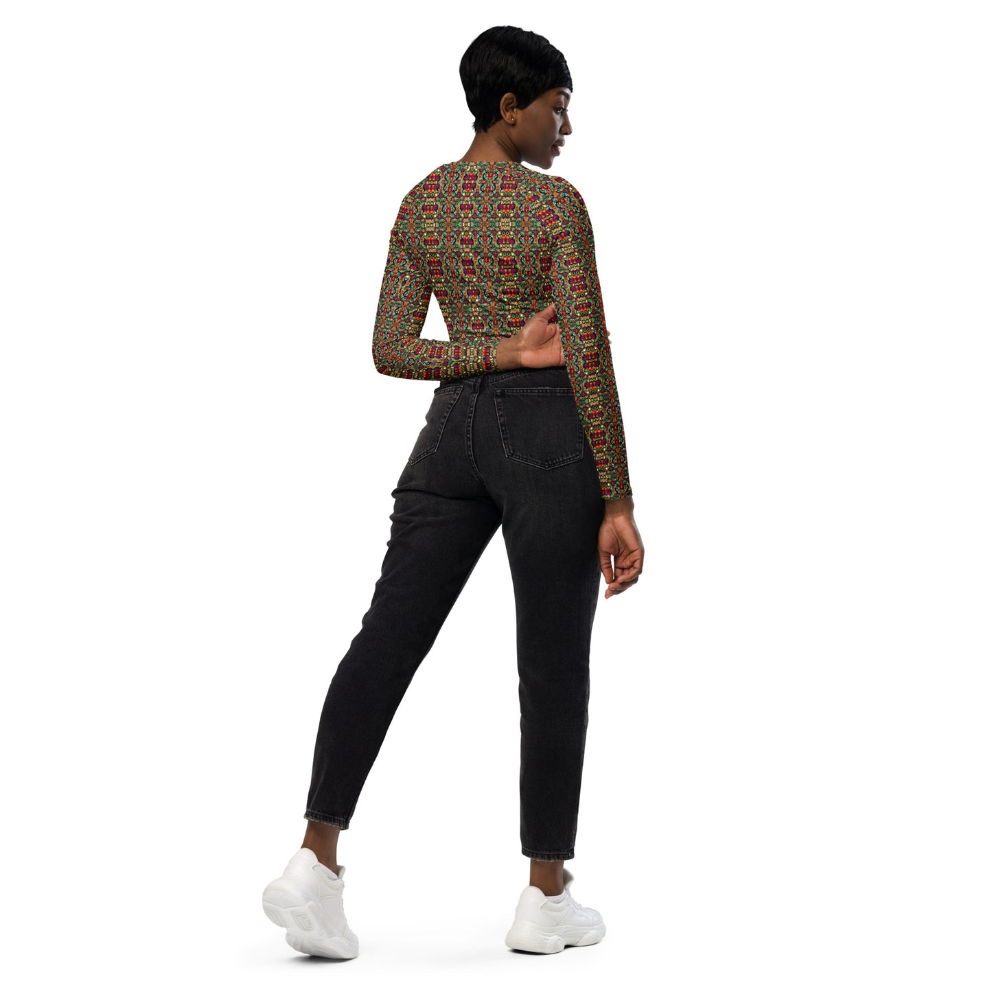 DMV 0968 Psy Artsy Recycled long-sleeve crop top