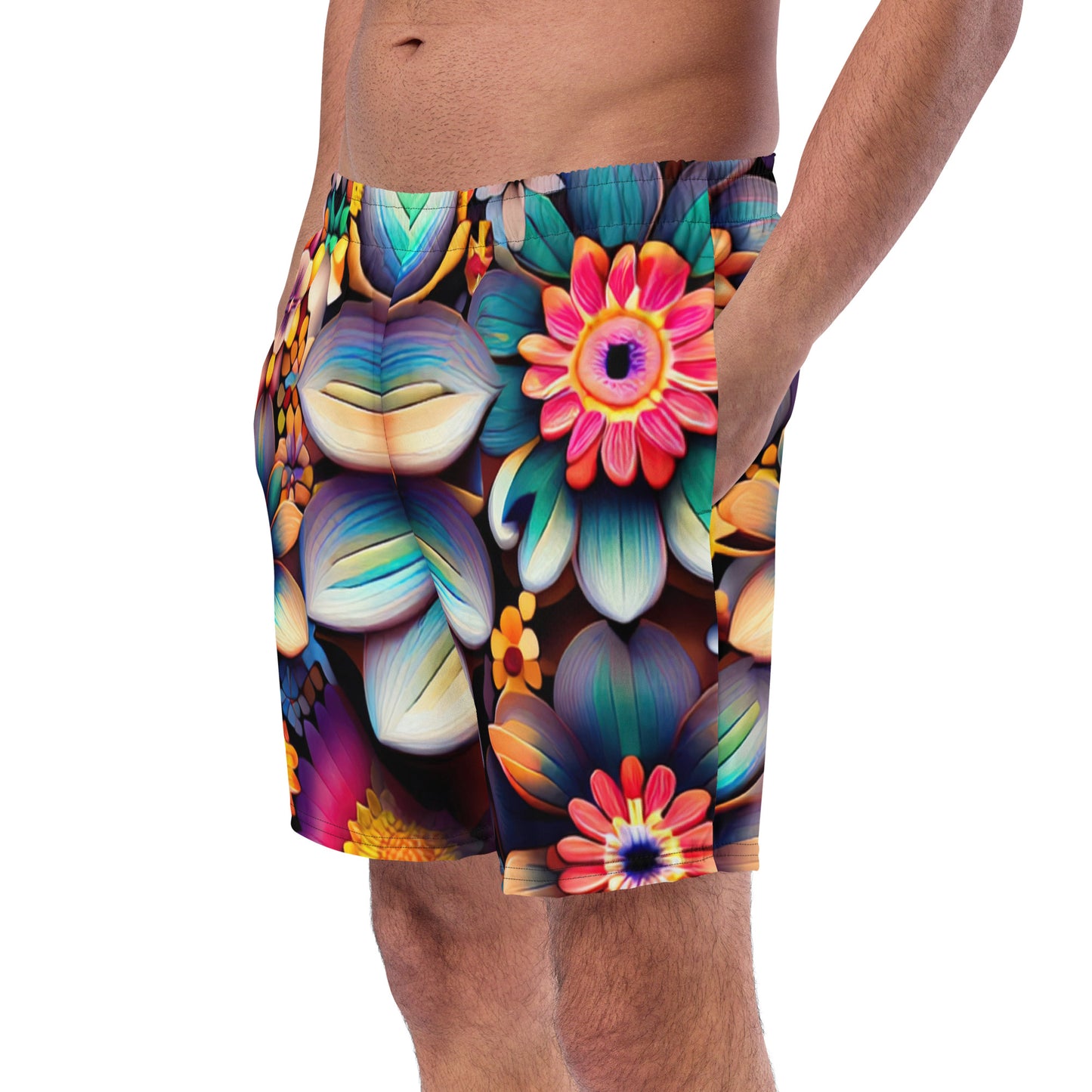 DMV 0219 Floral Men's swim trunks