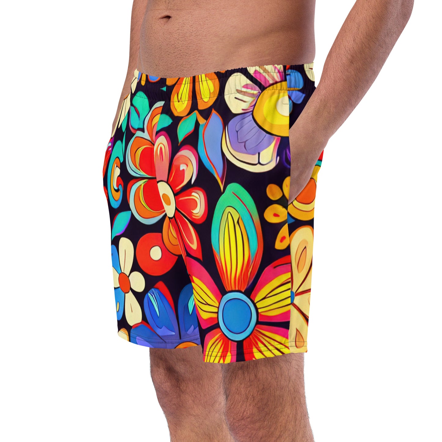 DMV 0257 Floral Men's swim trunks