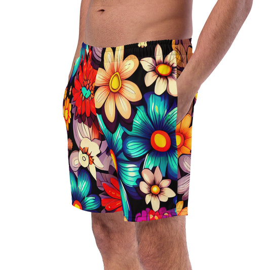 DMV 0197 Floral Men's swim trunks