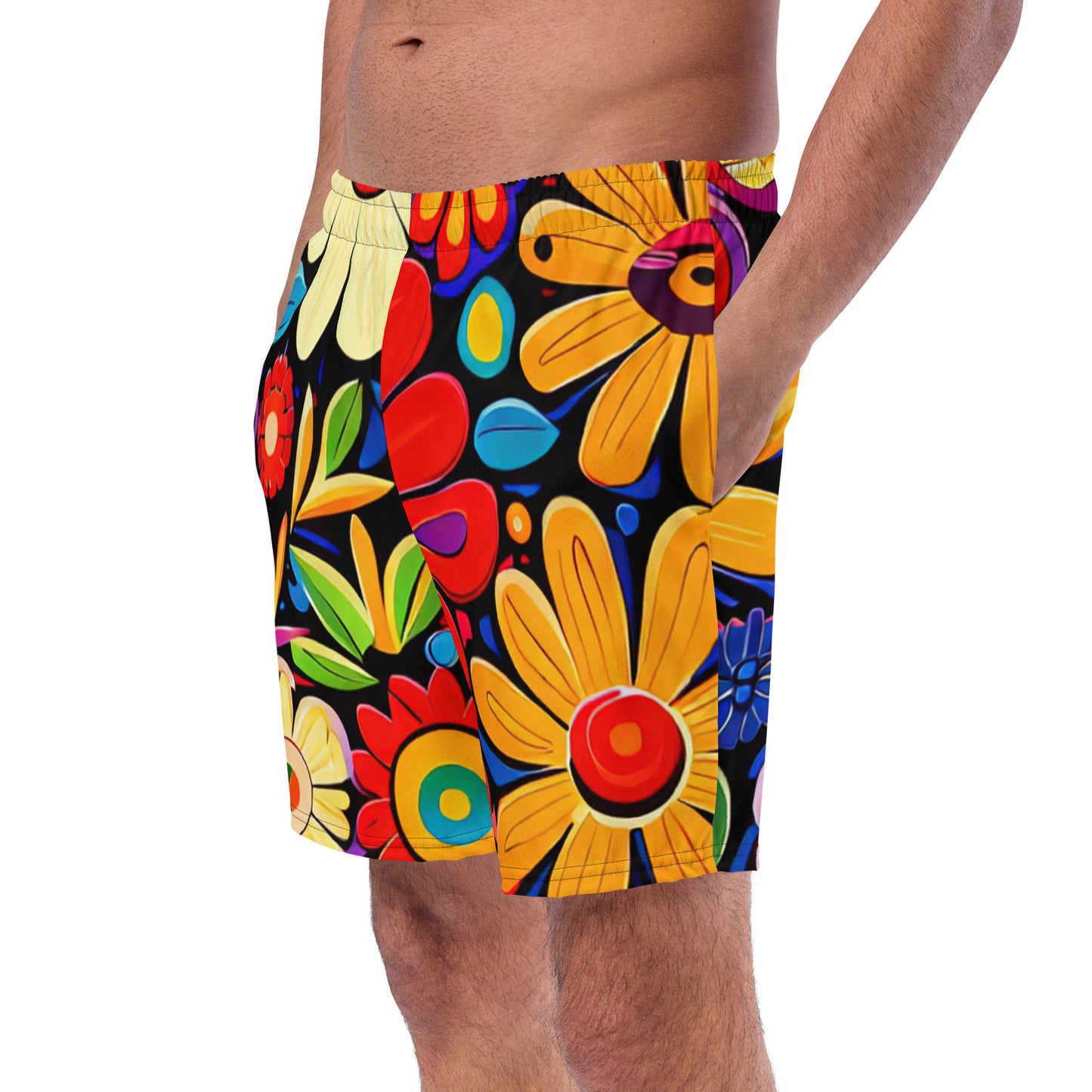 DMV 0178 Floral Men's swim trunks