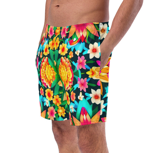 DMV 0193 Floral Men's swim trunks
