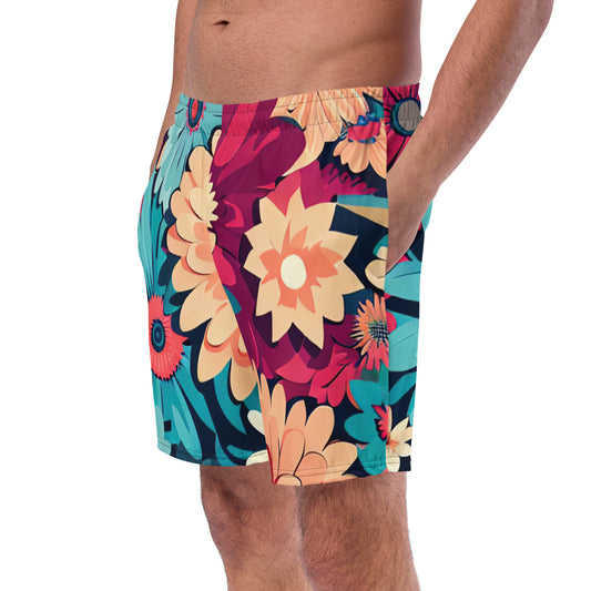 DMV 0293 Floral Men's swim trunks