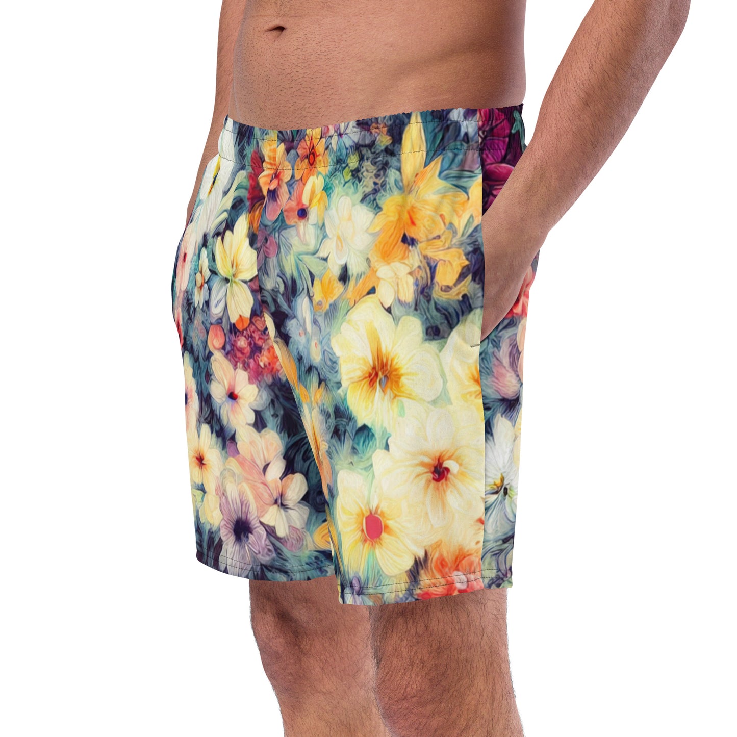 DMV 0513 Floral Men's swim trunks