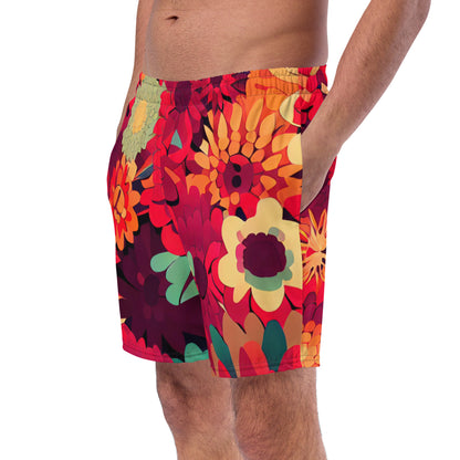 DMV 0485 Floral Men's swim trunks