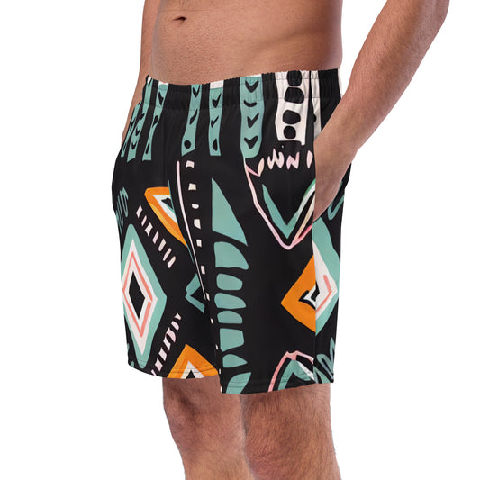 DMV 1425 Boho All-Over Print Recycled Swim Trunks