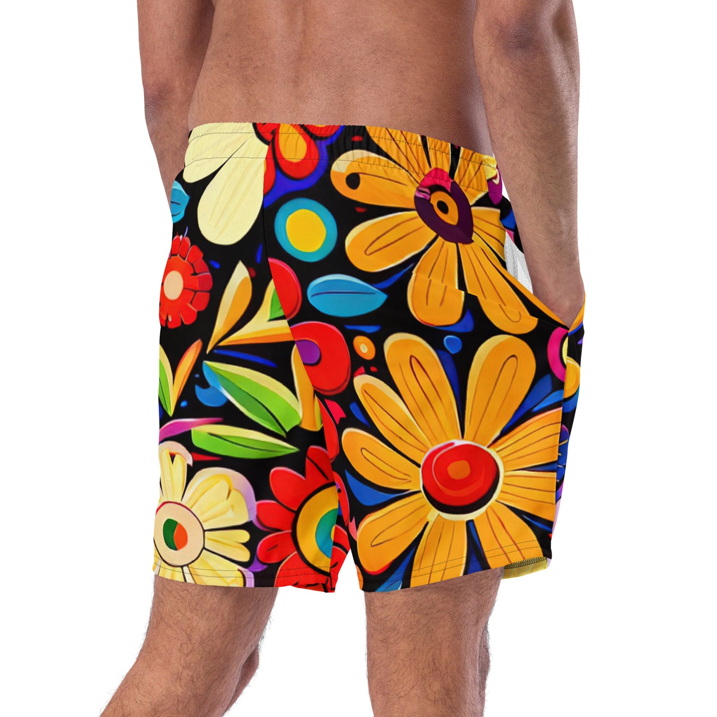 DMV 0178 Floral Men's swim trunks