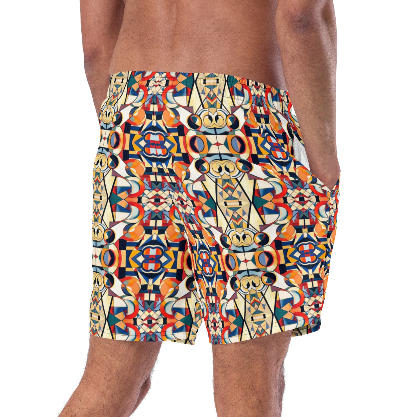 DMV 0157 Geo Boho Men's swim trunks