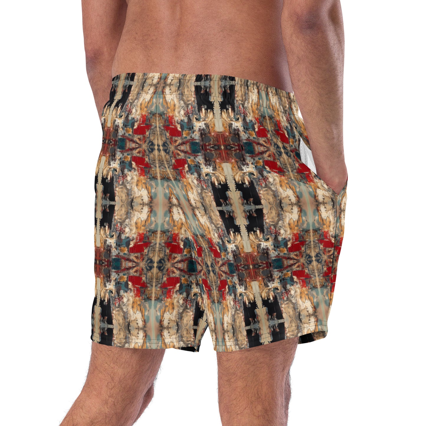 DMV 0437 Classic Boho All-Over Print Recycled Swim Trunks