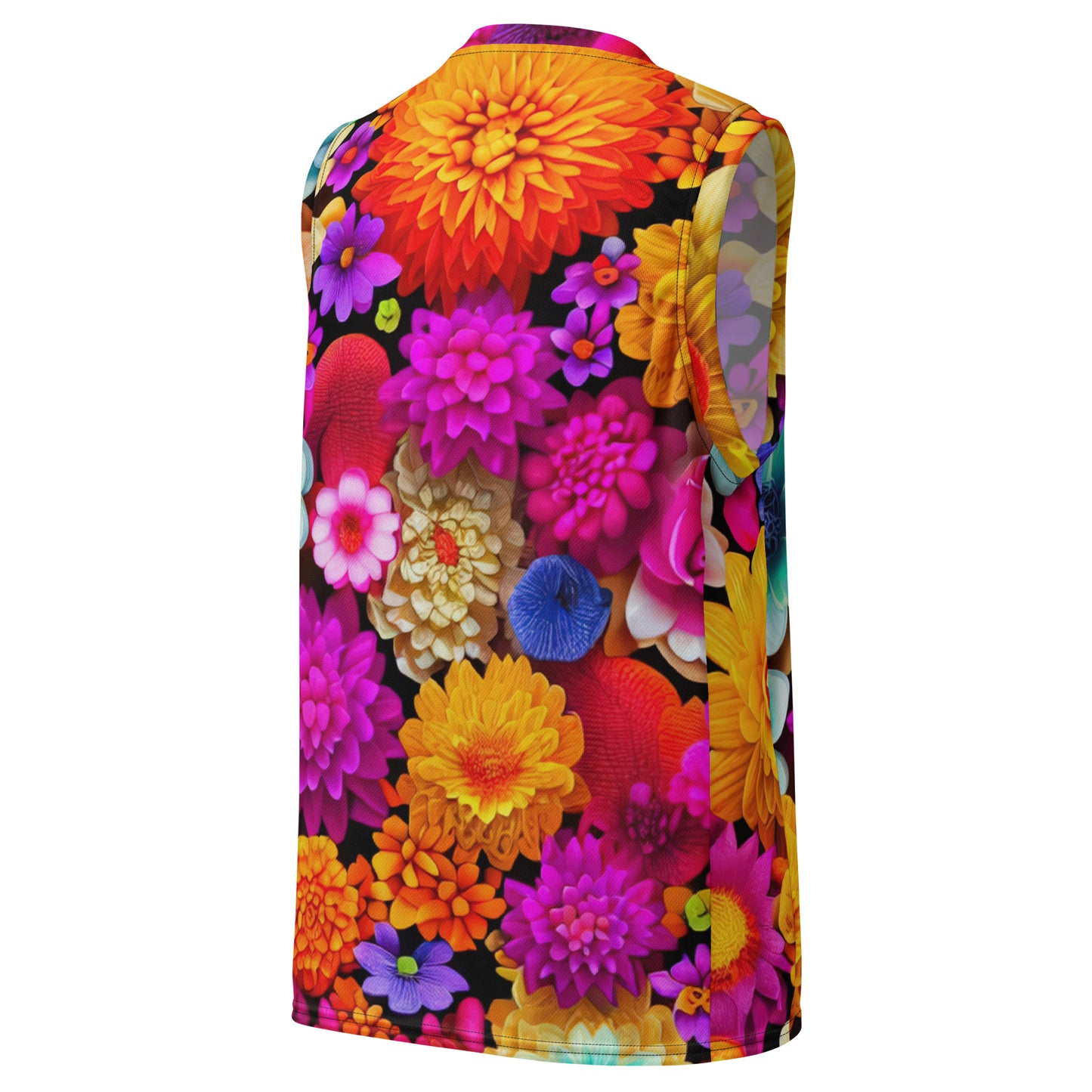 DMV 0238 Floral Recycled unisex basketball jersey