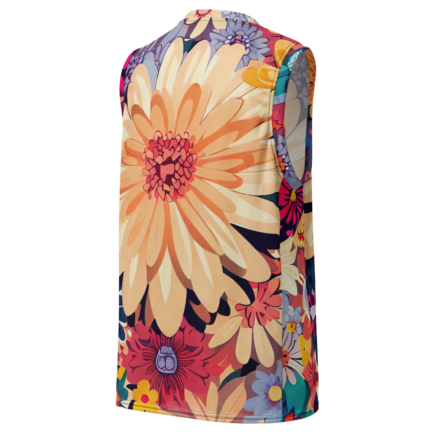 DMV 0137 Floral Recycled unisex basketball jersey