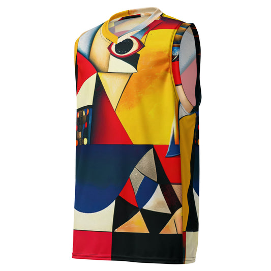 DMV 0187 Retro Art Recycled unisex basketball jersey