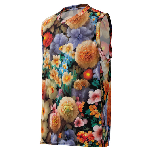 DMV 0302 Floral Recycled unisex basketball jersey