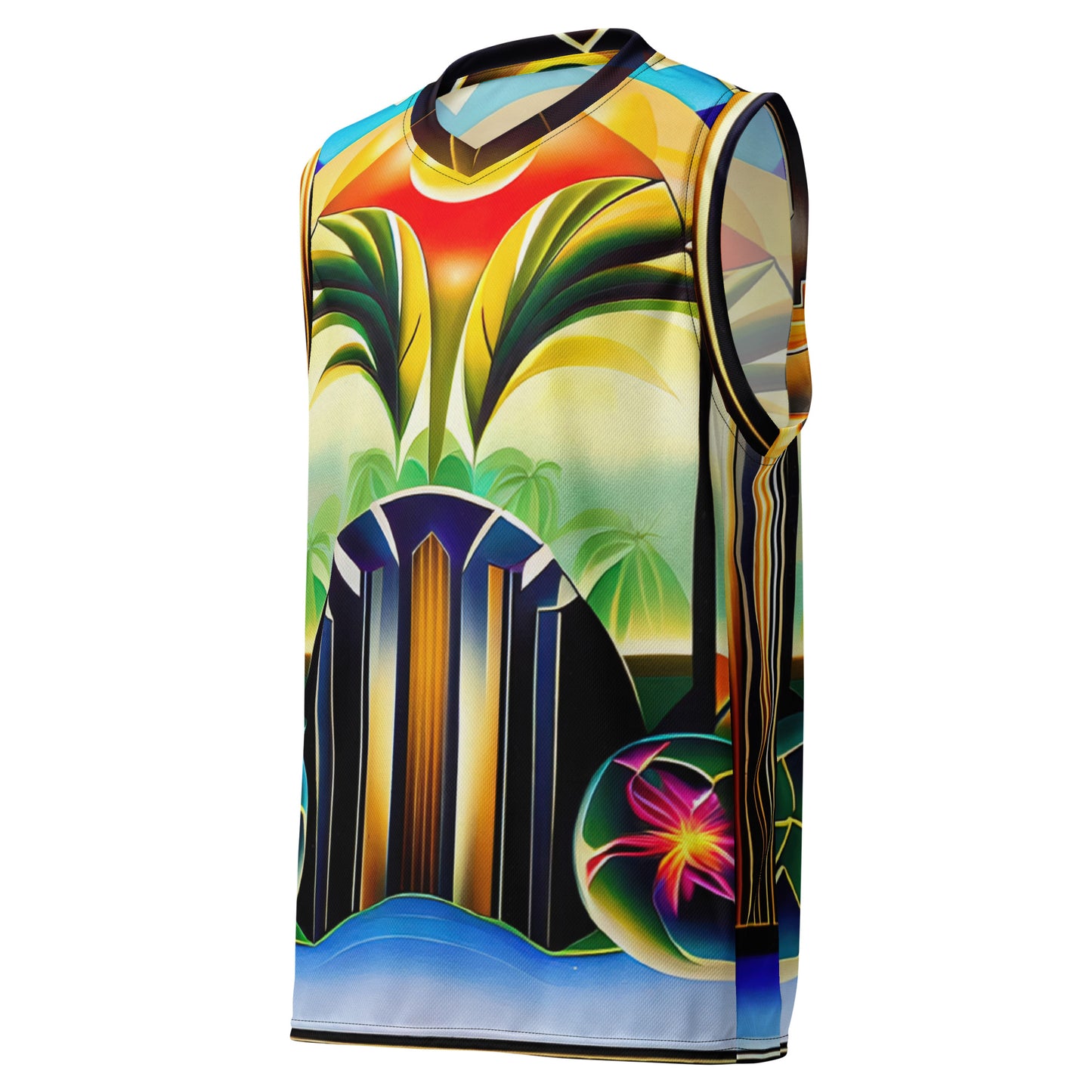 DMV 0258 Retro Art Recycled unisex basketball jersey