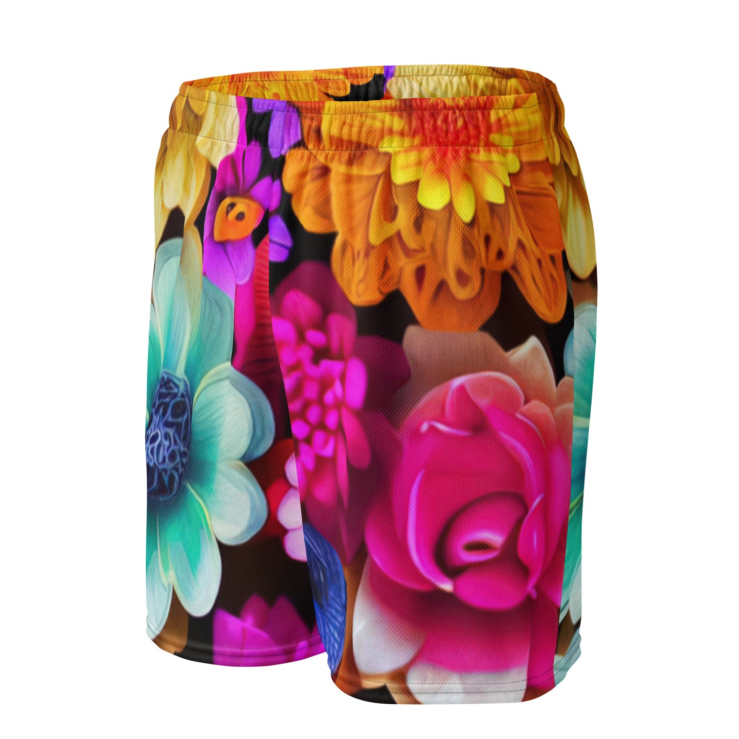 DMV 0238 Floral Unisex mesh shorts