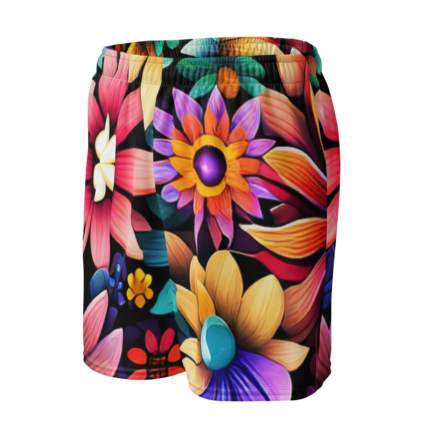 DMV 0265 Floral Unisex mesh shorts