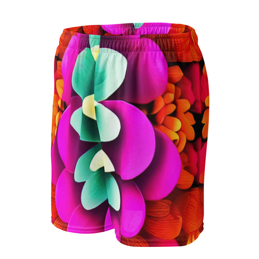 DMV 0250 Floral Unisex mesh shorts