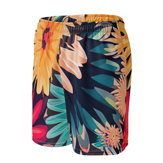 DMV 0404 Floral Unisex mesh shorts