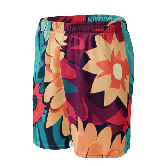 DMV 0293 Floral Unisex mesh shorts