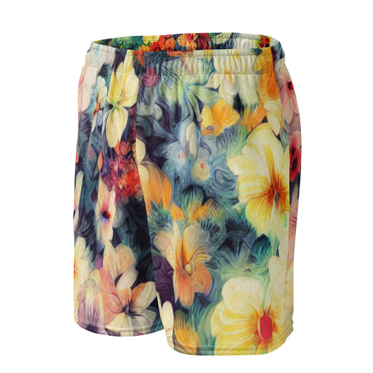 DMV 0513 Floral Unisex mesh shorts