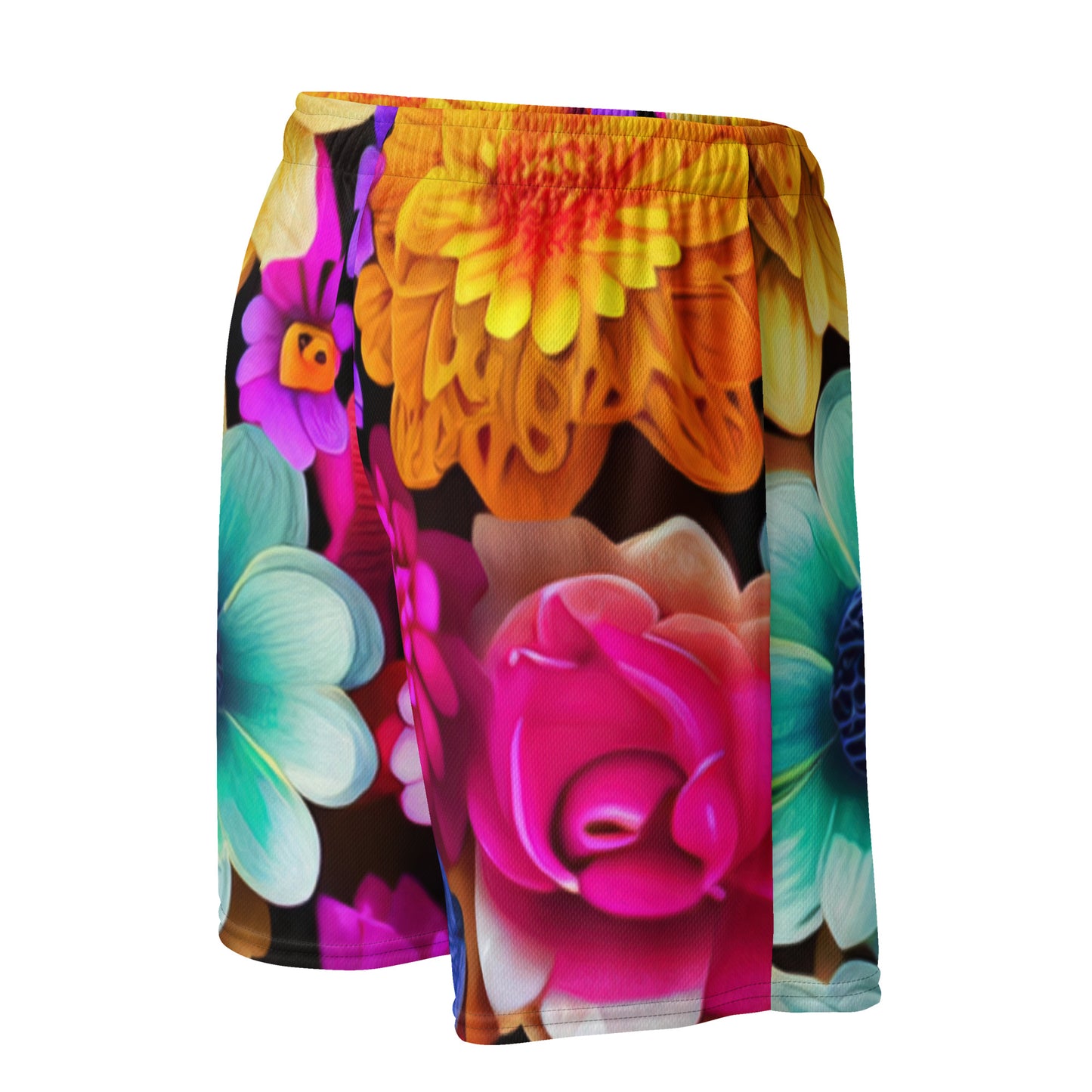 DMV 0238 Floral Unisex mesh shorts
