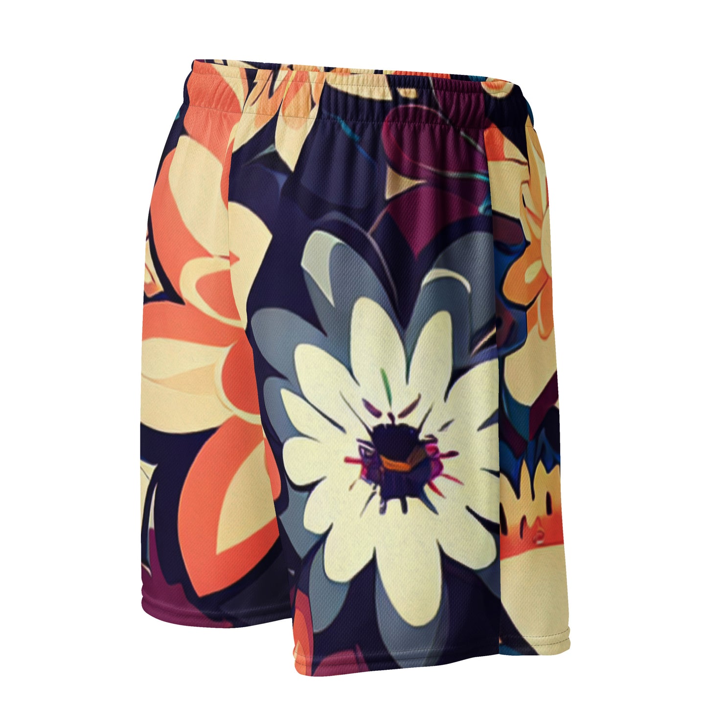 DMV 0253 Floral Unisex mesh shorts