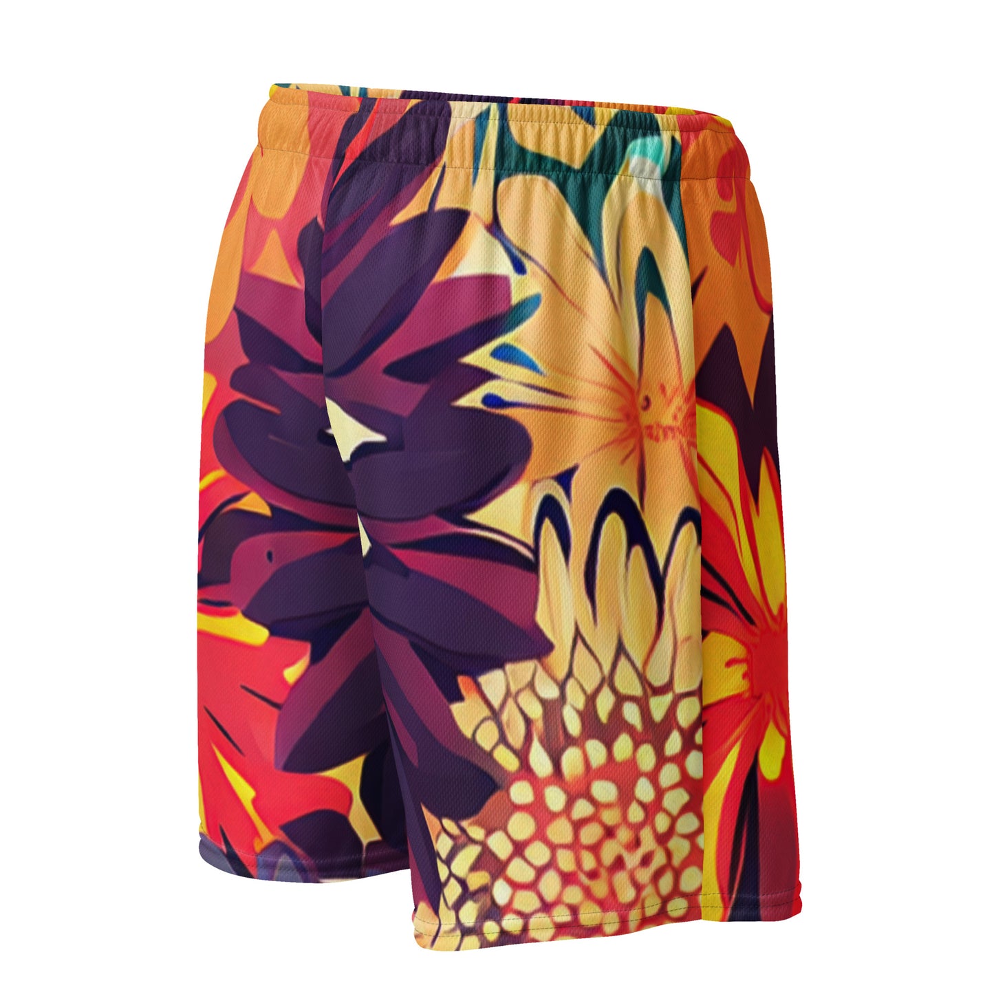 DMV 0097 Floral Unisex mesh shorts