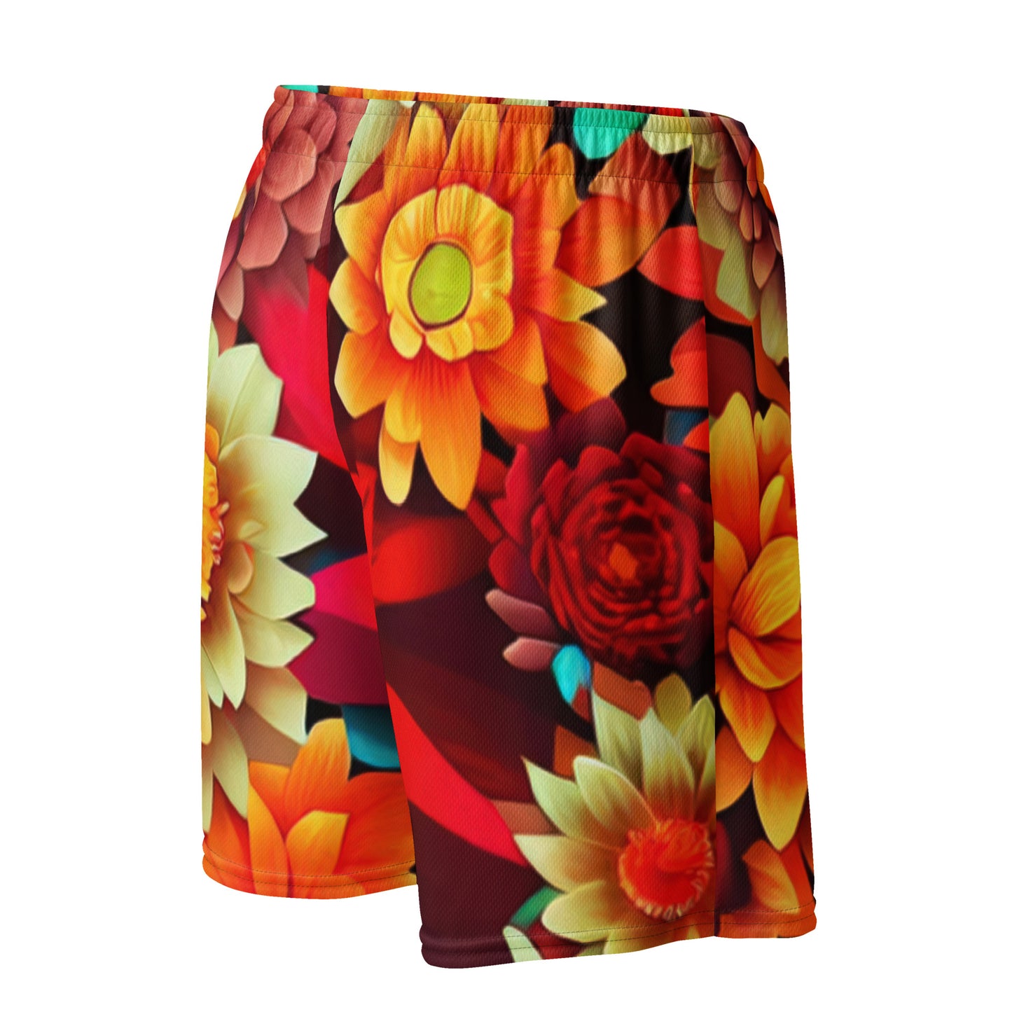 DMV 0419 Floral Unisex mesh shorts