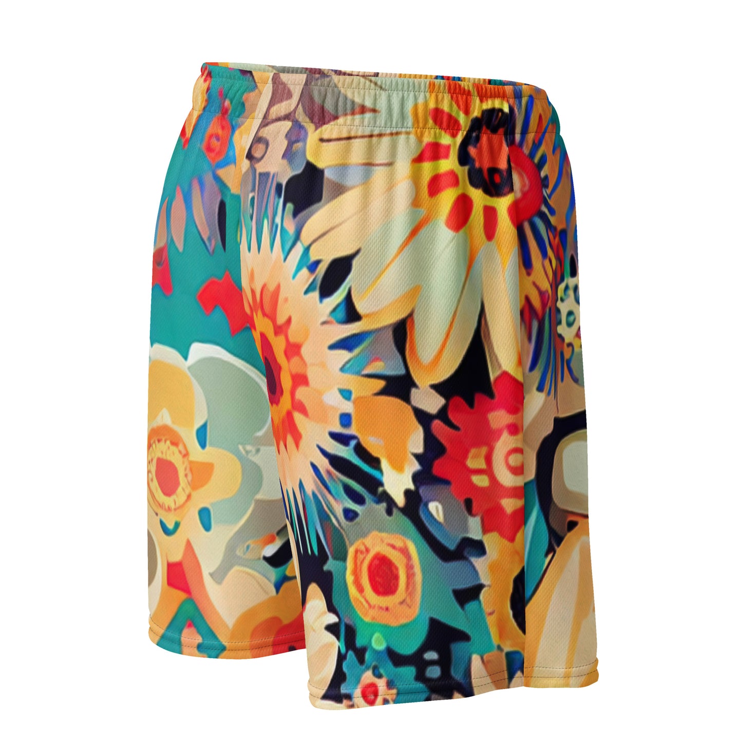 DMV 0386 Floral Unisex mesh shorts