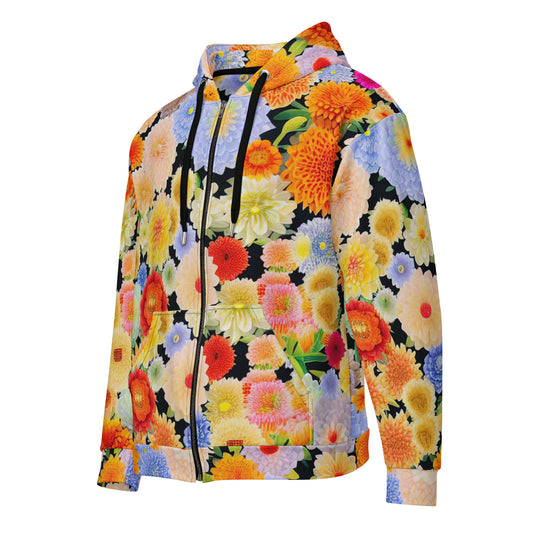 DMV 0004 Floral Unisex zip hoodie