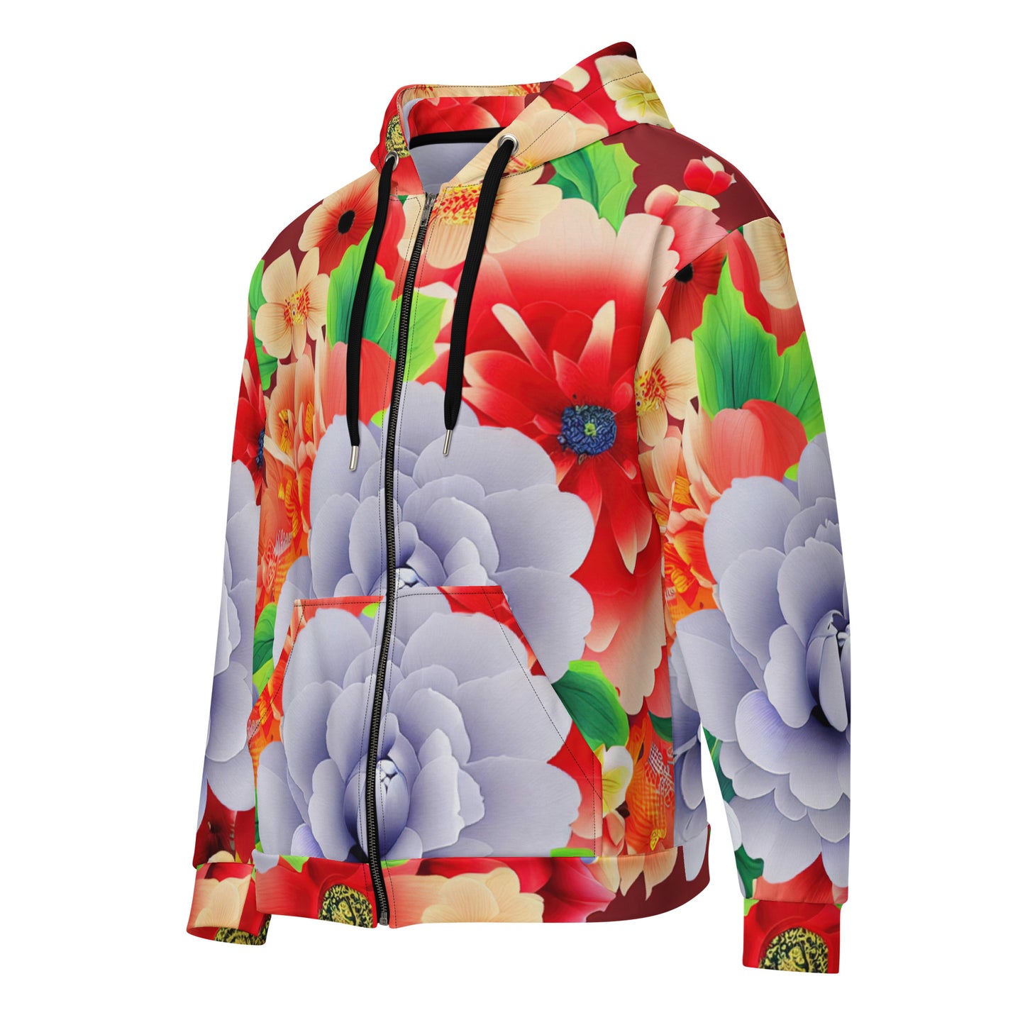 DMV 0035 Floral Unisex zip hoodie