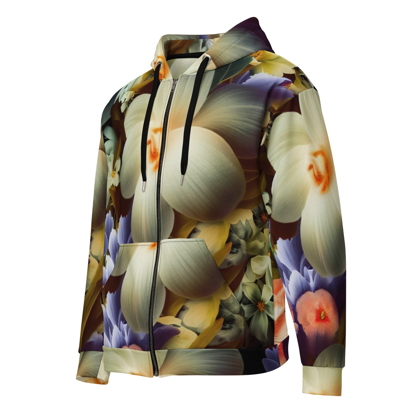 DMV 0125 Floral Unisex zip hoodie