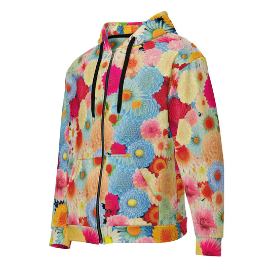 DMV 0106 Floral Unisex zip hoodie