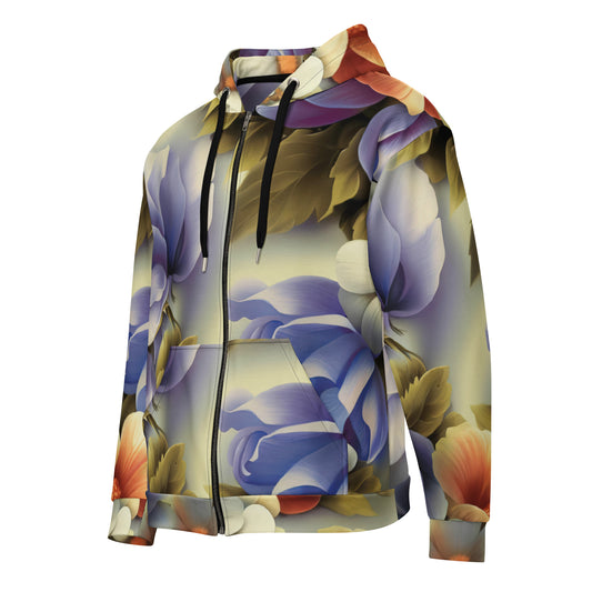 DMV 0109 Floral Unisex zip hoodie