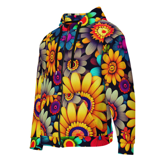 DMV 0158 Floral Unisex zip hoodie