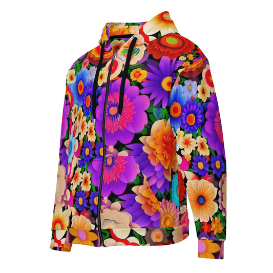 DMV 0309 Floral Unisex zip hoodie