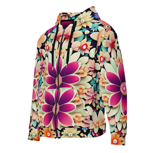 DMV 0307 Floral Unisex zip hoodie