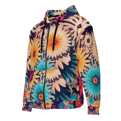 DMV 0404 Floral Unisex zip hoodie