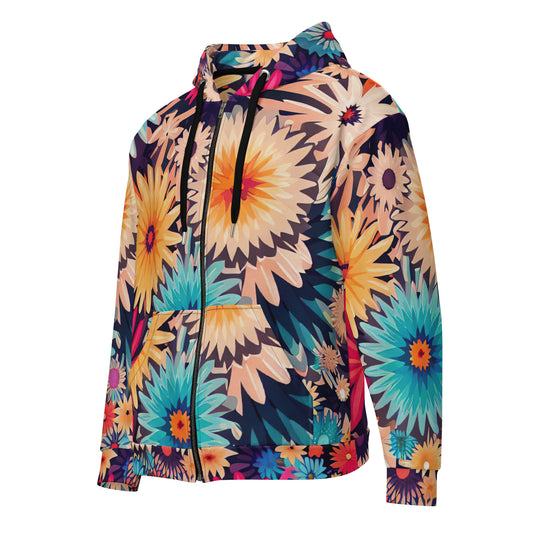 DMV 0404 Floral Unisex zip hoodie