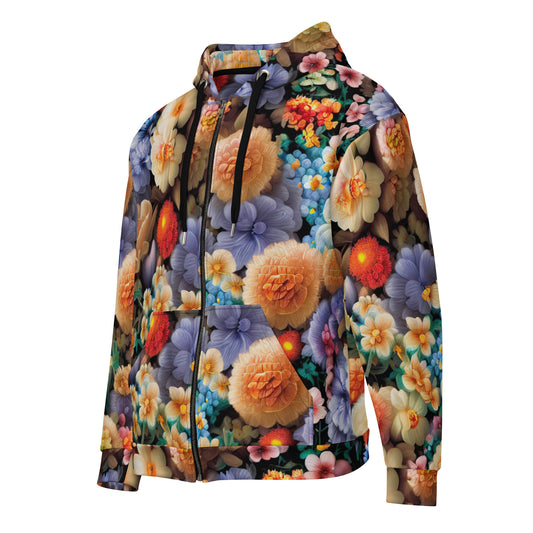 DMV 0302 Floral Unisex zip hoodie