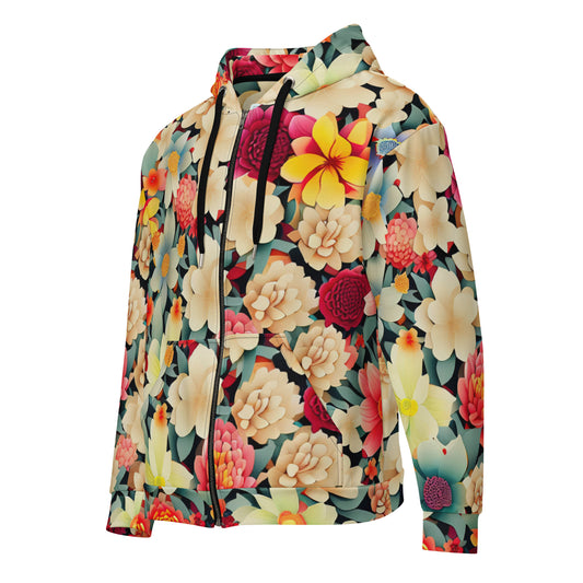 DMV 0260 Floral Unisex zip hoodie