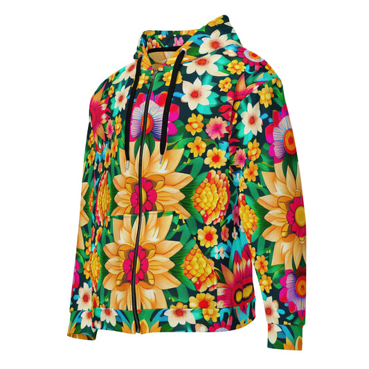 DMV 0193 Floral Unisex zip hoodie